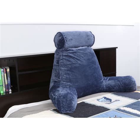 Husband Pillow Bedrest Reading And Support Bed Backrest With Arms Dark Blue