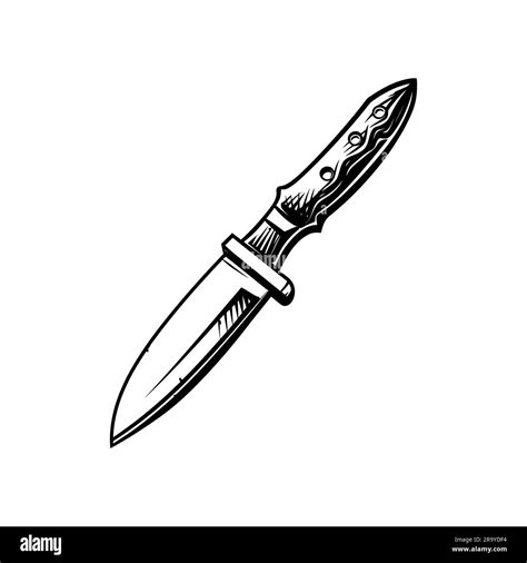 Black Knife Icon In Flat Style Isolated On White Background Hunting