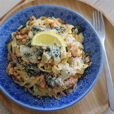 Tagliatelles au saumon fumé aux épinards et au citron Cuisinons En