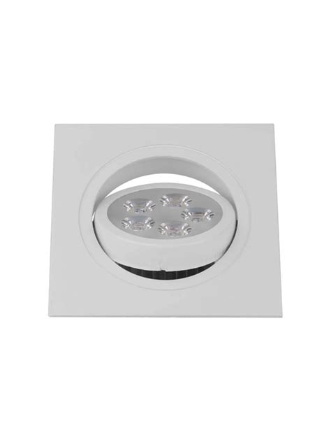 Spot Led Embutir Quadrado 5w Direcionável Branco Quente