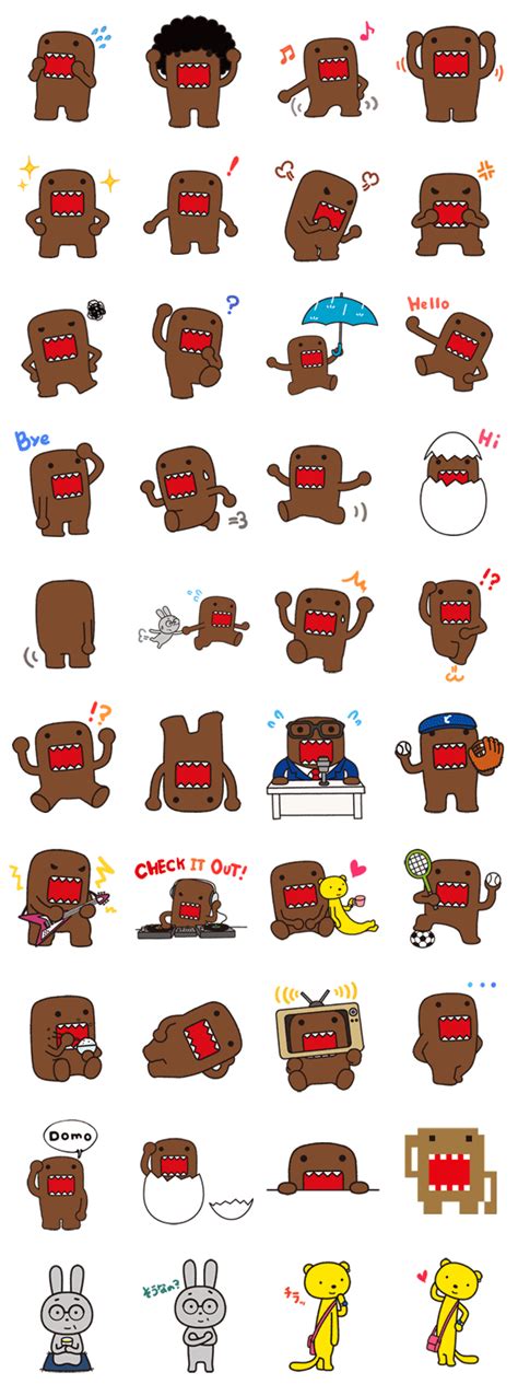 Domo Kun LINE WhatsApp Sticker GIF PNG