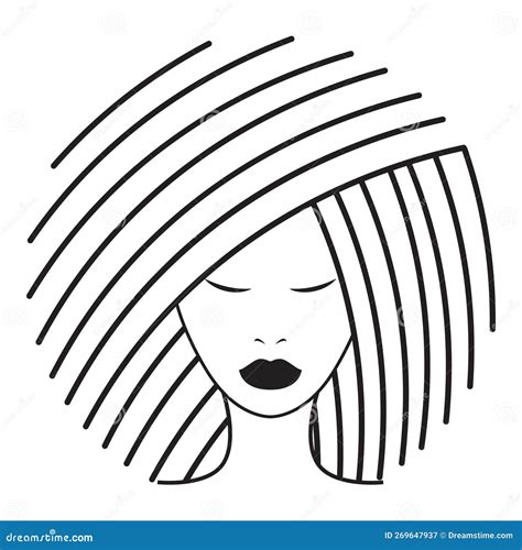 Woman With Long Black Hair Icon Design Vector Icon Emblem For Beauty