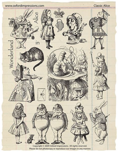 Alice In Wonderland Rubber Stamp Collection Etsy