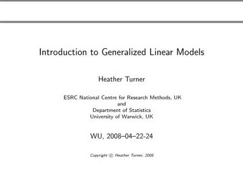 PDF Introduction To Generalized Linear Models DOKUMEN TIPS