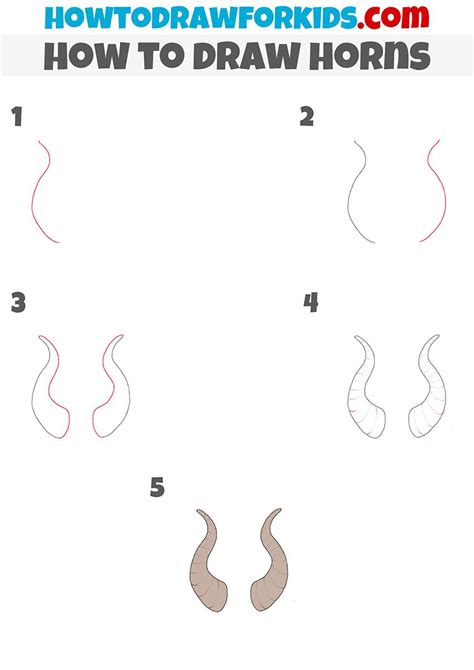 How To Draw Horns Step By Step Drawings Horns Drawing Lessons