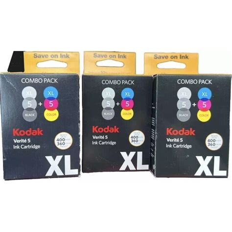 Kodak Verite 5 XL Combo Pack Ink Cartridge Black Color XL Lot Of 3 NEW