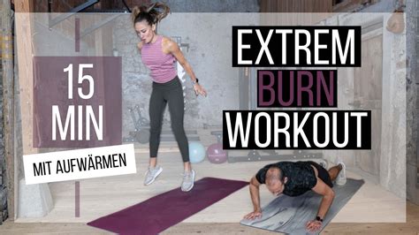 15 Min Burn Workout HIIT ohne Equipment Mit Aufwärmen YouTube