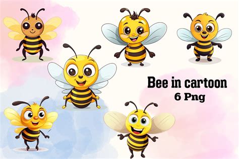 Bee in Cartoon Style on White Background Graphic by enelnichada ...