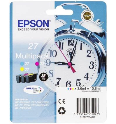 Cartouche D Encre Epson 27 Multi Pack Jaune Cyan Magenta Originale