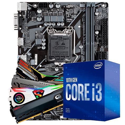 Kit Upgrade Intel Core i3 10100 Placa Mãe H410 8GB RAM