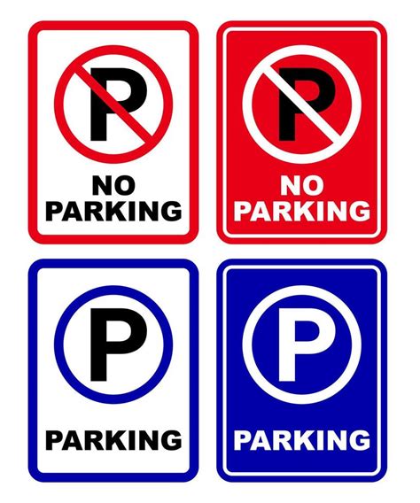 Parking Area Prohibited Sign No Parking Printable Symbol Set Silhouette