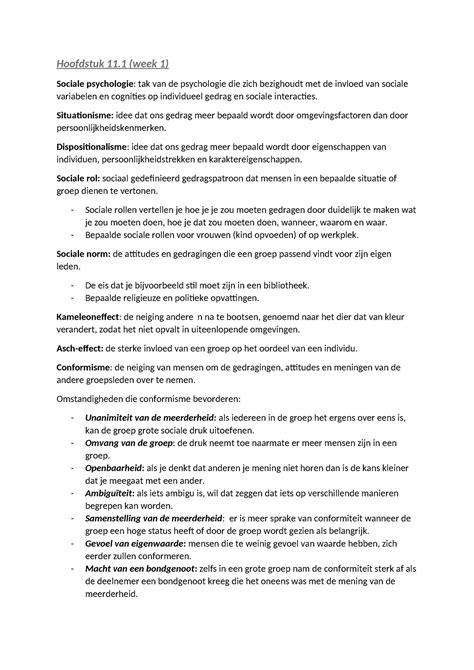 Pdb 4 Sv Samenvatting Psychologie Een Inleiding Hoofdstuk 11 Week