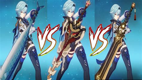 Eula Weapon Comparision Sea Lord R Vs Serpent Spine R Vs Prototype