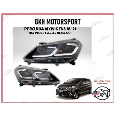 Perodua Myvi Mg Mk Bmw Front Led Head Lamp Light