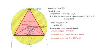 Esercizio Área triangulo equilátero inscrito en una circunferencia