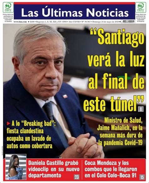 Periódico Las Últimas Noticias Chile Periódicos De Chile Edición De Domingo 24 De Mayo De