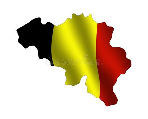 Map Of Belgium With Waving Flag