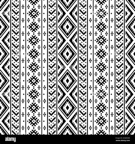 Seamless Pattern Of Tribal Ethnic Motif Texture Design Vector Stock