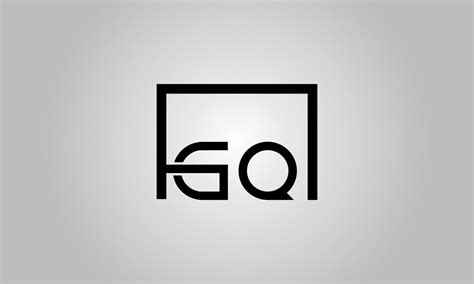 Letter GQ logo design. GQ logo with square shape in black colors vector ...