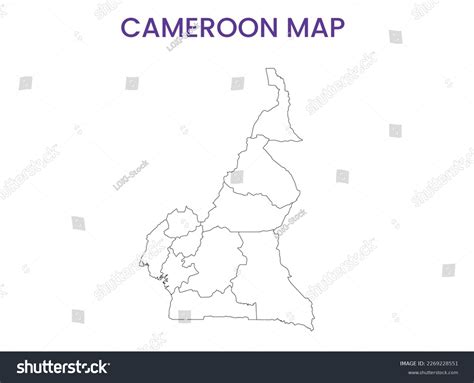 High Detailed Map Cameroon Outline Map Stock Vector Royalty Free