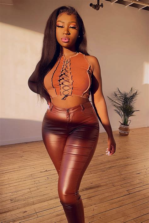 Sammie High Rise Pants Cognac Fashion Nova