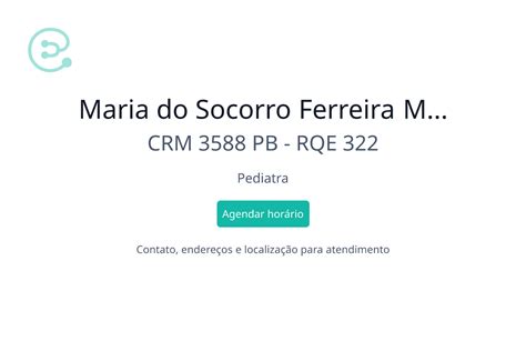 Maria Do Socorro Ferreira Martins Pediatra Em Campina Grande PB