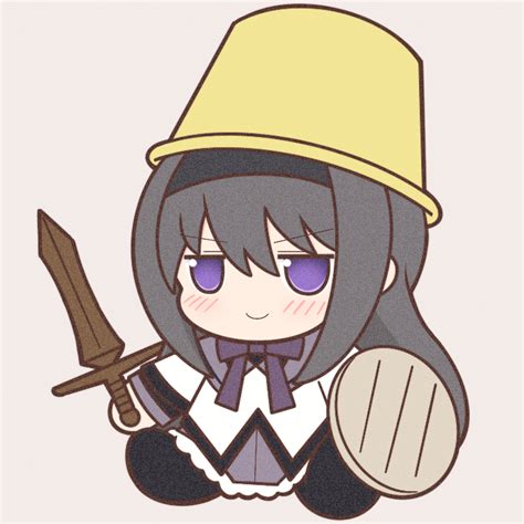 Safebooru 1girl Akemi Homura Black Hair Black Hairband Blush Bucket