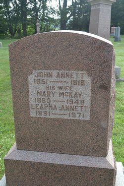 Mary Mckay Annett Find A Grave Memorial