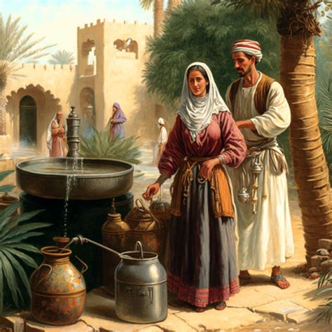 Ancient Arab A Man Stands With A Beautiful Woman By Dreamartian On