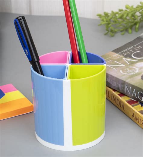 Buy Plastic Pen Holder With 4 Compartments By Market 99 Online Pen