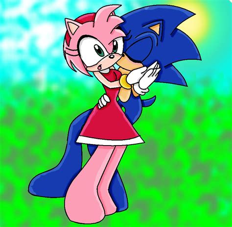 Sonic Kisses Amy On The Cheek by QueenSilvia95 on DeviantArt