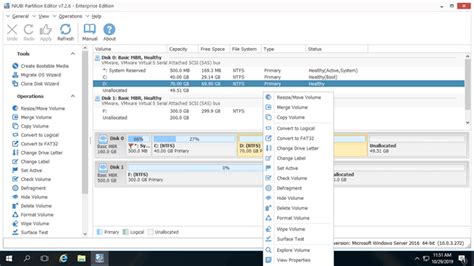 Repartition hard drive in Windows Server 2016/2019/2022