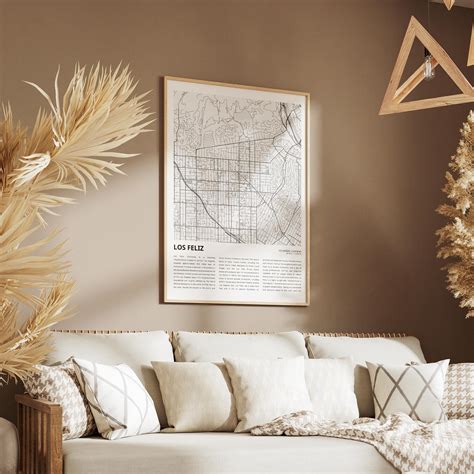 Los Feliz Map Print, Los Feliz Travel Map, Los Feliz Wall Decor Art
