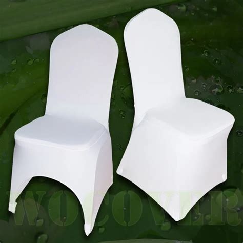 Pcs Stretch Elastic Universal White Spandex Wedding Chair Covers