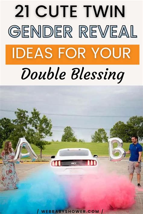 21 Exciting Twin Gender Reveal Ideas Celebrate Your Double Blessing Wbs Twin Gender Reveal