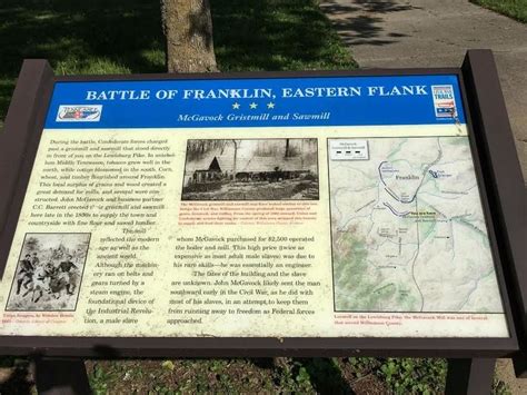 Battle Of Franklin Eastern Flank Historical Marker