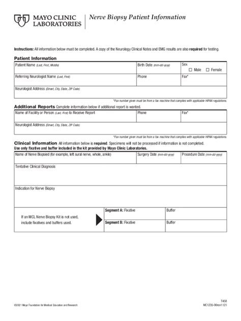 Fillable Online MCL Nerve Biopsy Patient Information MC1235 90 MCL