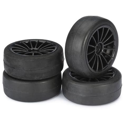 Pneus Slick Jantes Noires Pour Piste Roues Pour Voiture Rc