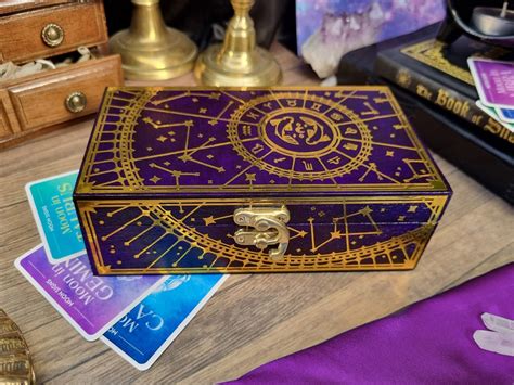 Zodiac Personalised Jewellery Box Crystals And Tarot Storage Wiccan