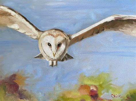 Barn Owl In Flight Painting By Chris Rice Fine Art America