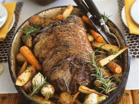 Rolled Lamb Roast With Rosemary And Roasted Vegetables Recipe Eat