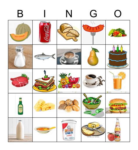 Food Bingo Cards Printable