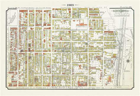 Plate 28 Toronto Downtown East Cabbagetown And Regent Park 1903 Map On Heavy Cotton Canvas 20