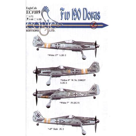 Décal Eagle cal Décal Focke Wulf Fw 190D 9 Pt 2 4 White 17 1 JG