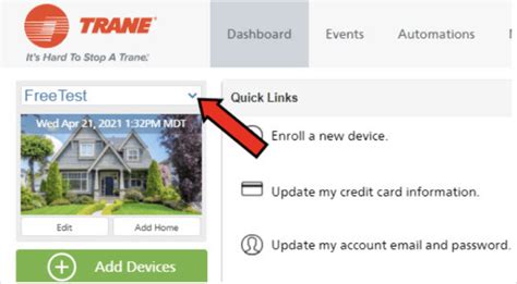 Trane® Home App Diagnostics Enroll In Connected Comfort