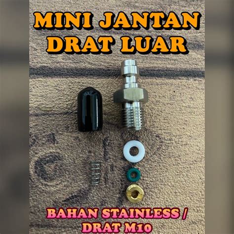 Cod Kupler Mini Jantan Drat Luar M Bahan Stainless Coupler Jantan