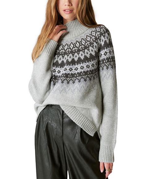 Lucky Brand Women S Fair Isle Turtleneck Sweater Macy S