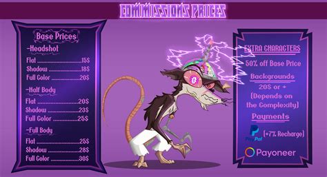 Commission Prices By Thekingvillain On Deviantart