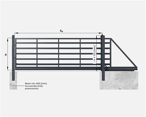 Brama Przesuwna Palisada Solid Mm X Mm Ral Mat X