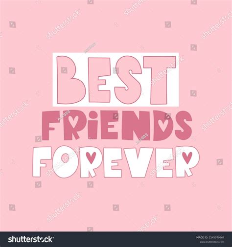 Best Friends Forever Hand Drawing Lettering Stock Vector Royalty Free